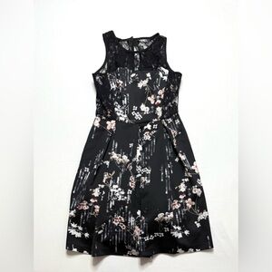 White House Black Market Floral Lace Sleeveless Fit & Flare Dress Sz 4 NWT